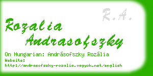 rozalia andrasofszky business card
