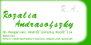 rozalia andrasofszky business card